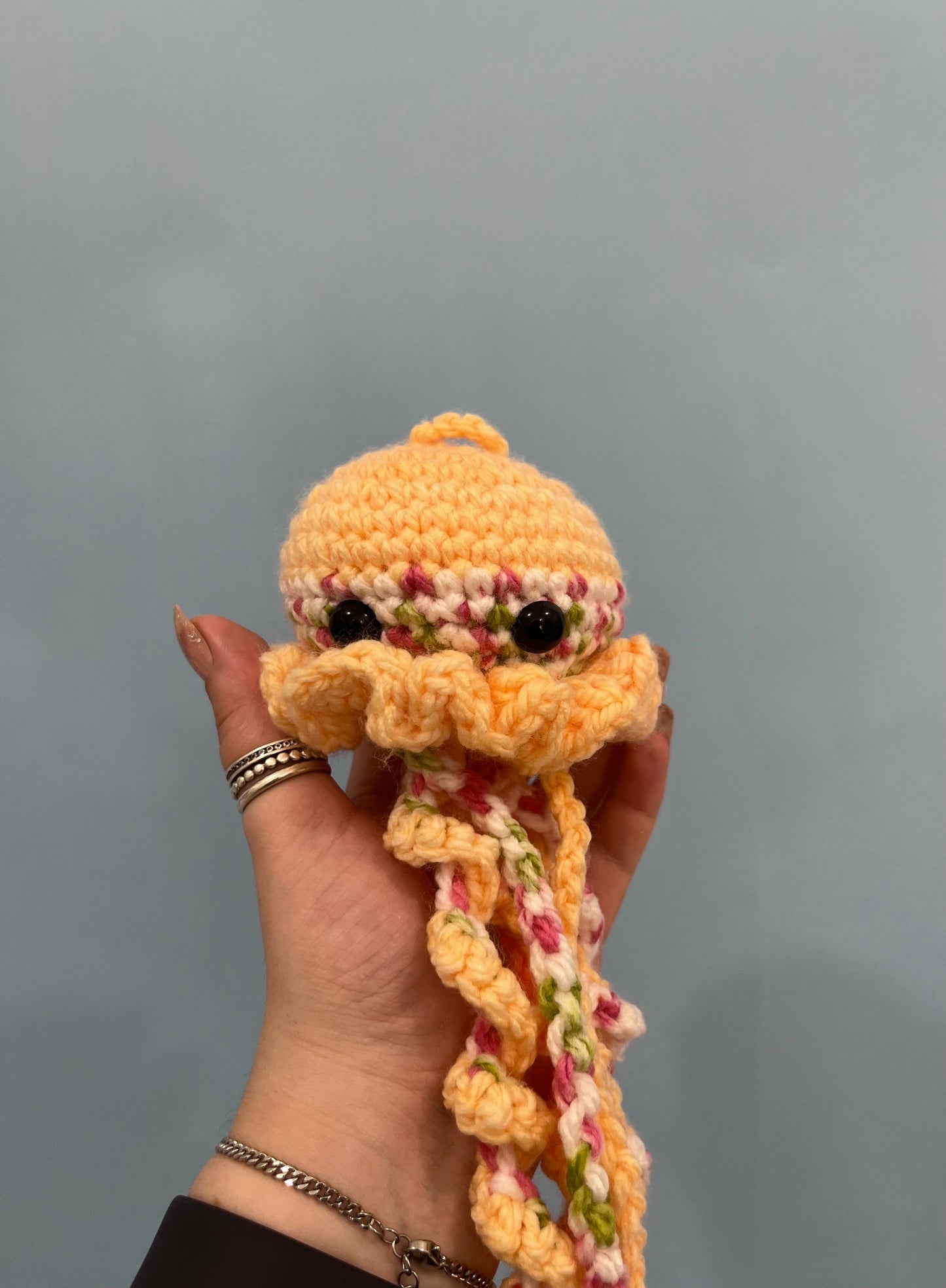 Peach Crochet Jellyfish