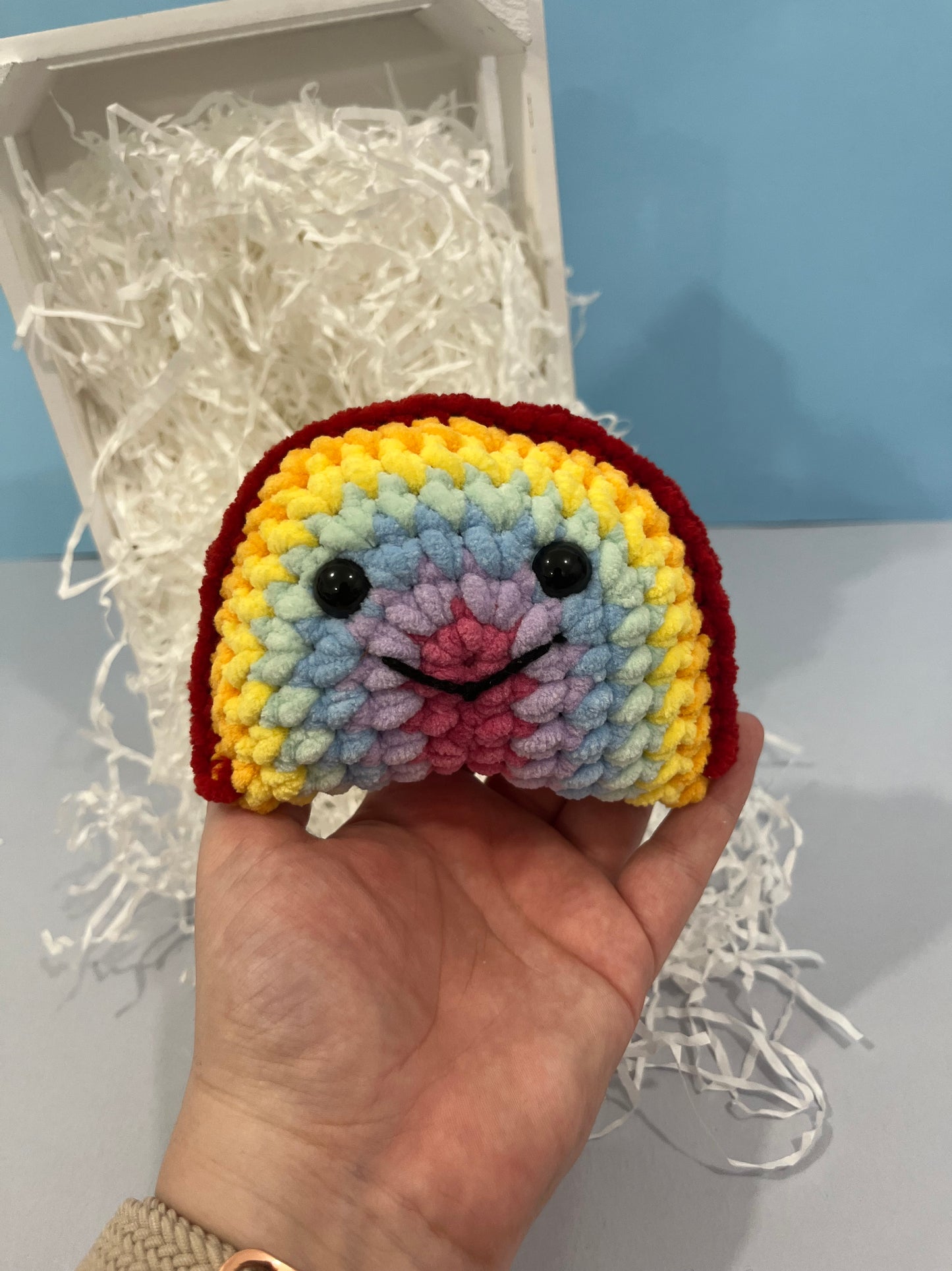 Crochet Rainbow Plushie Finished Product