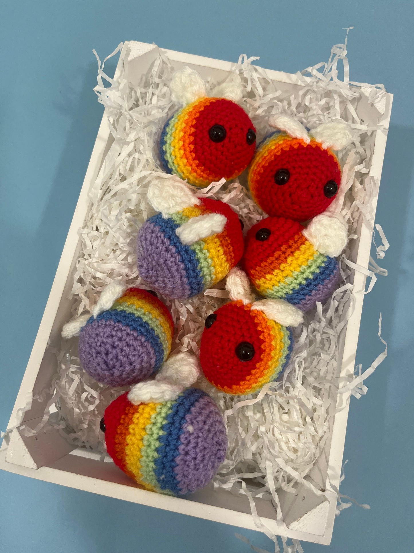 Crochet Mini Rainbow bee