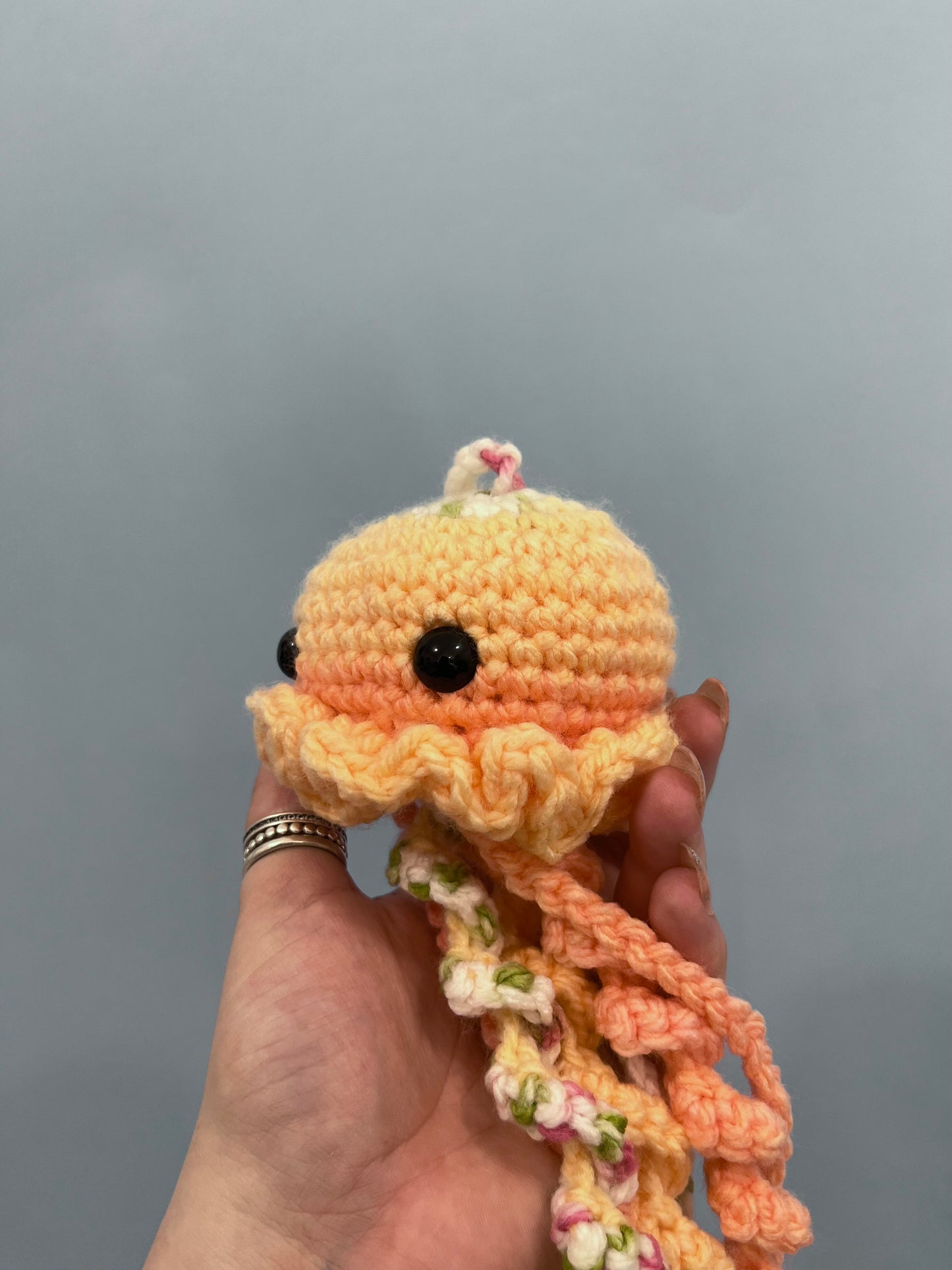Peach Crochet Jellyfish