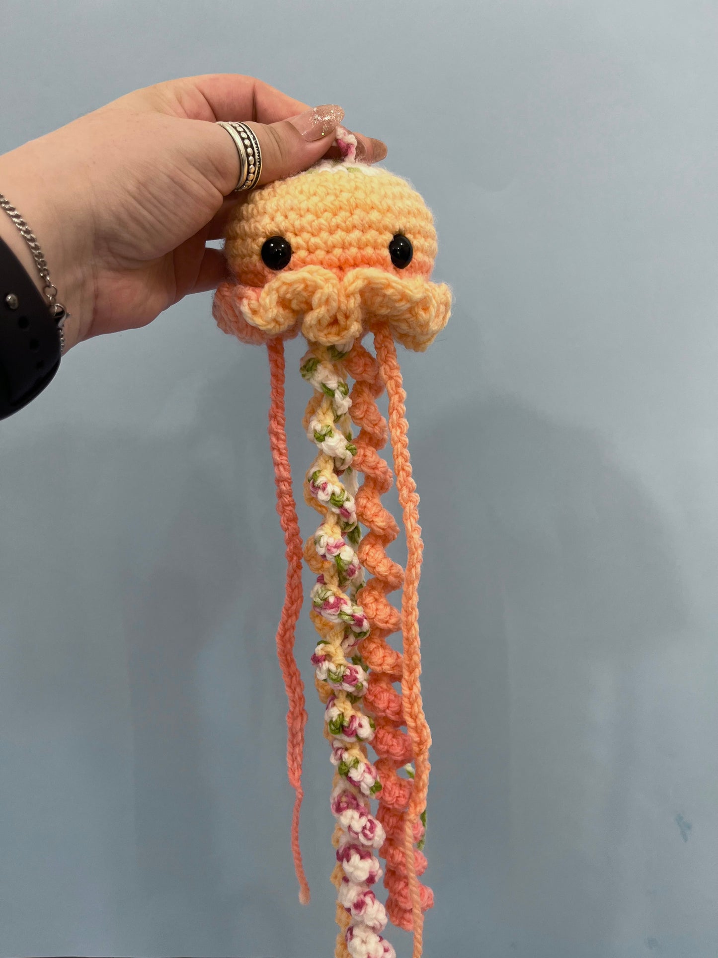 Peach Crochet Jellyfish
