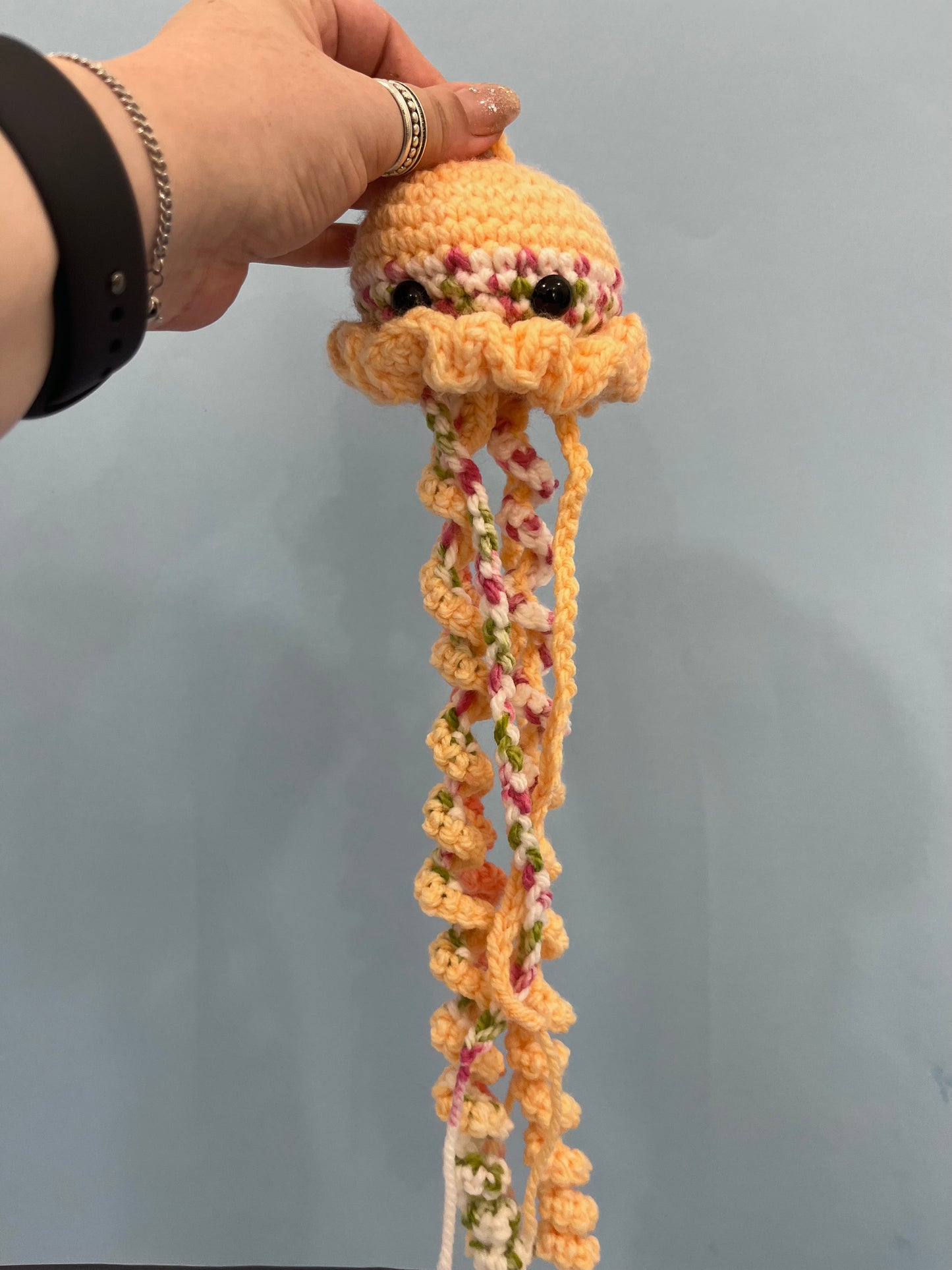 Peach Crochet Jellyfish