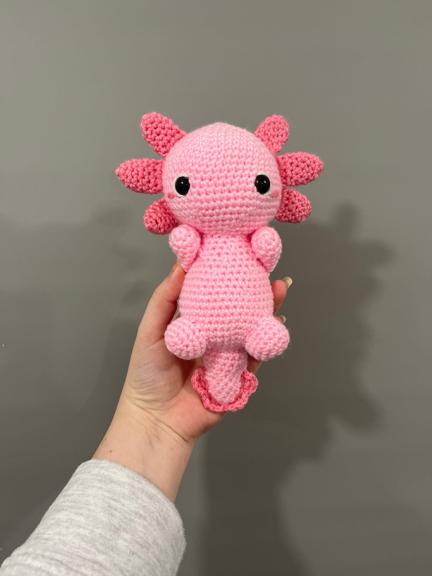 Crochet Custom Colour Axolotl Plush Finished Product