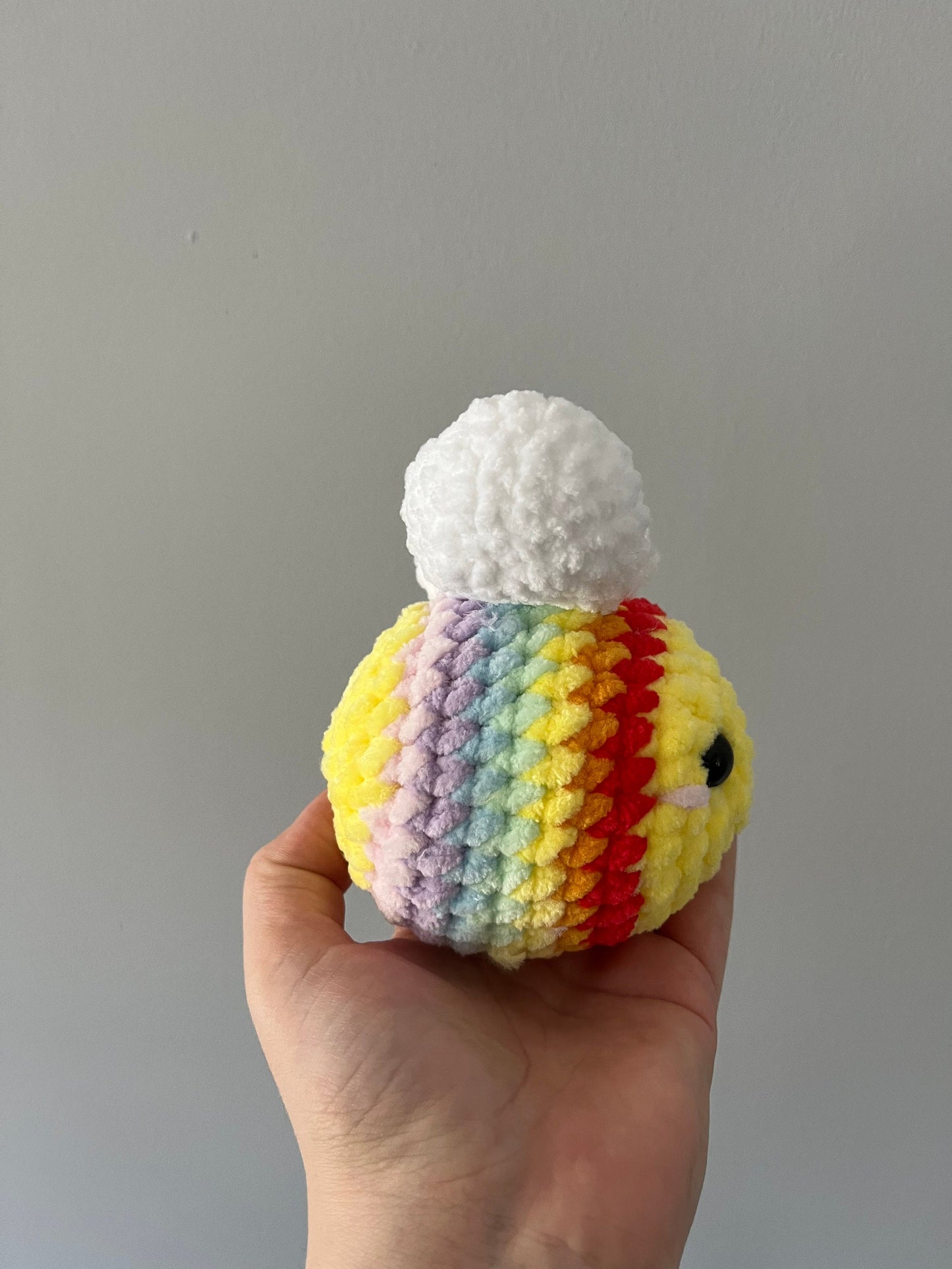 Crochet Rainbow Bee Plushie