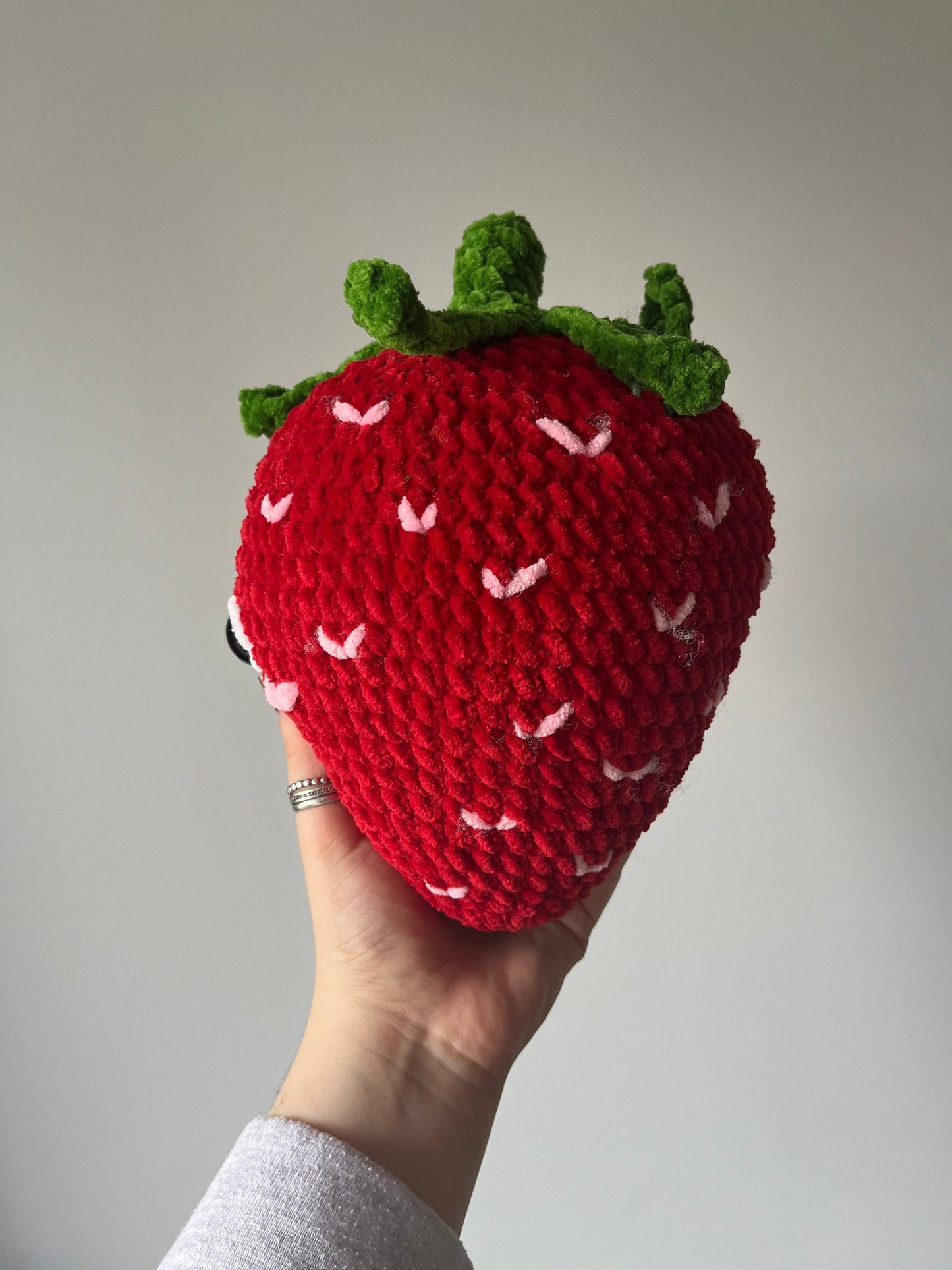 Crochet Jumbo Strawberry Plushie