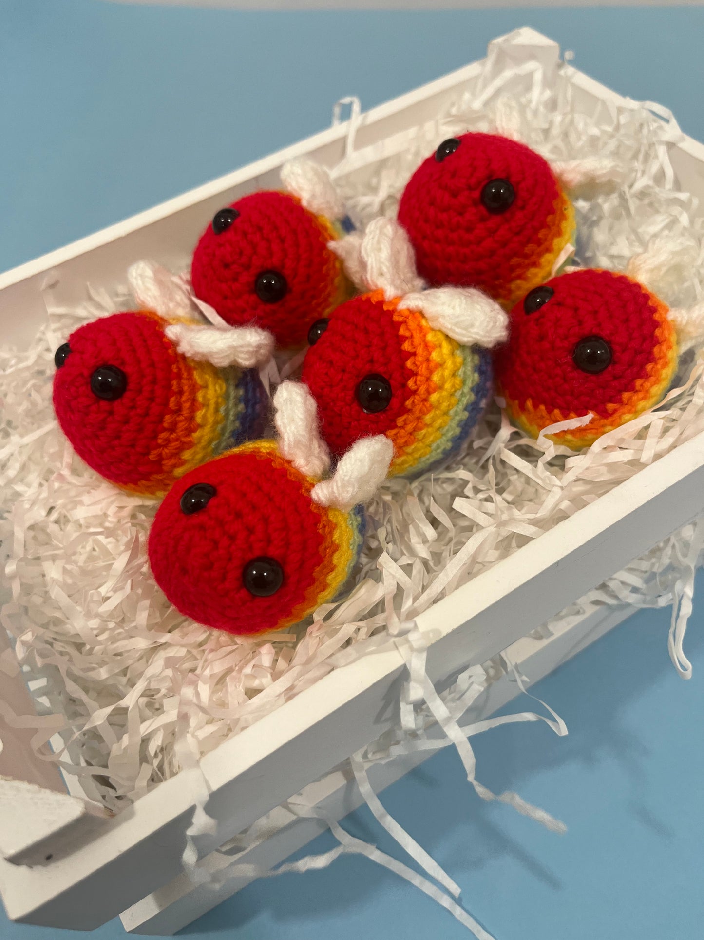 Crochet Mini Rainbow bee