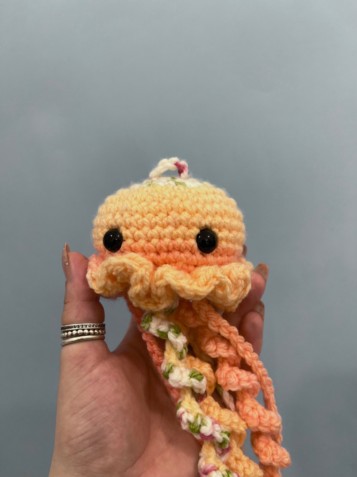 Peach Crochet Jellyfish