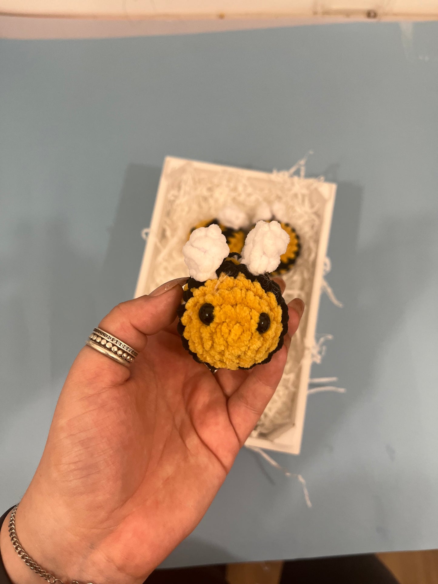 Crochet Mini Bee Plushie - Stress Buddy - Desk Pet