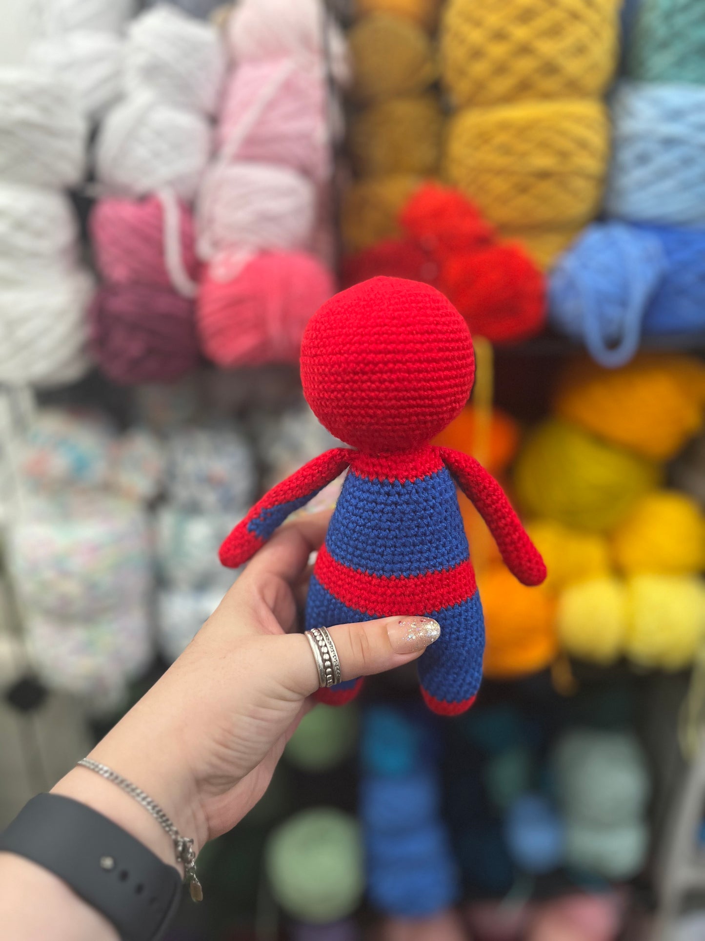 Crochet Blue Man Spider Character