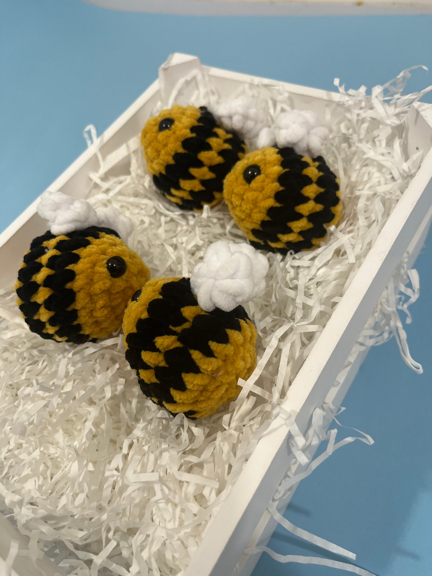 Crochet Mini Bee Plushie - Stress Buddy - Desk Pet