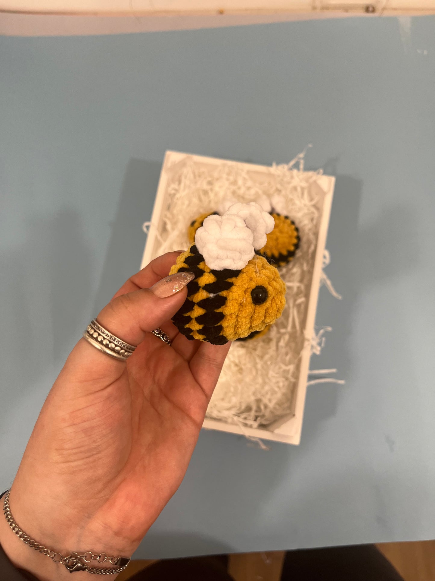 Crochet Mini Bee Plushie - Stress Buddy - Desk Pet