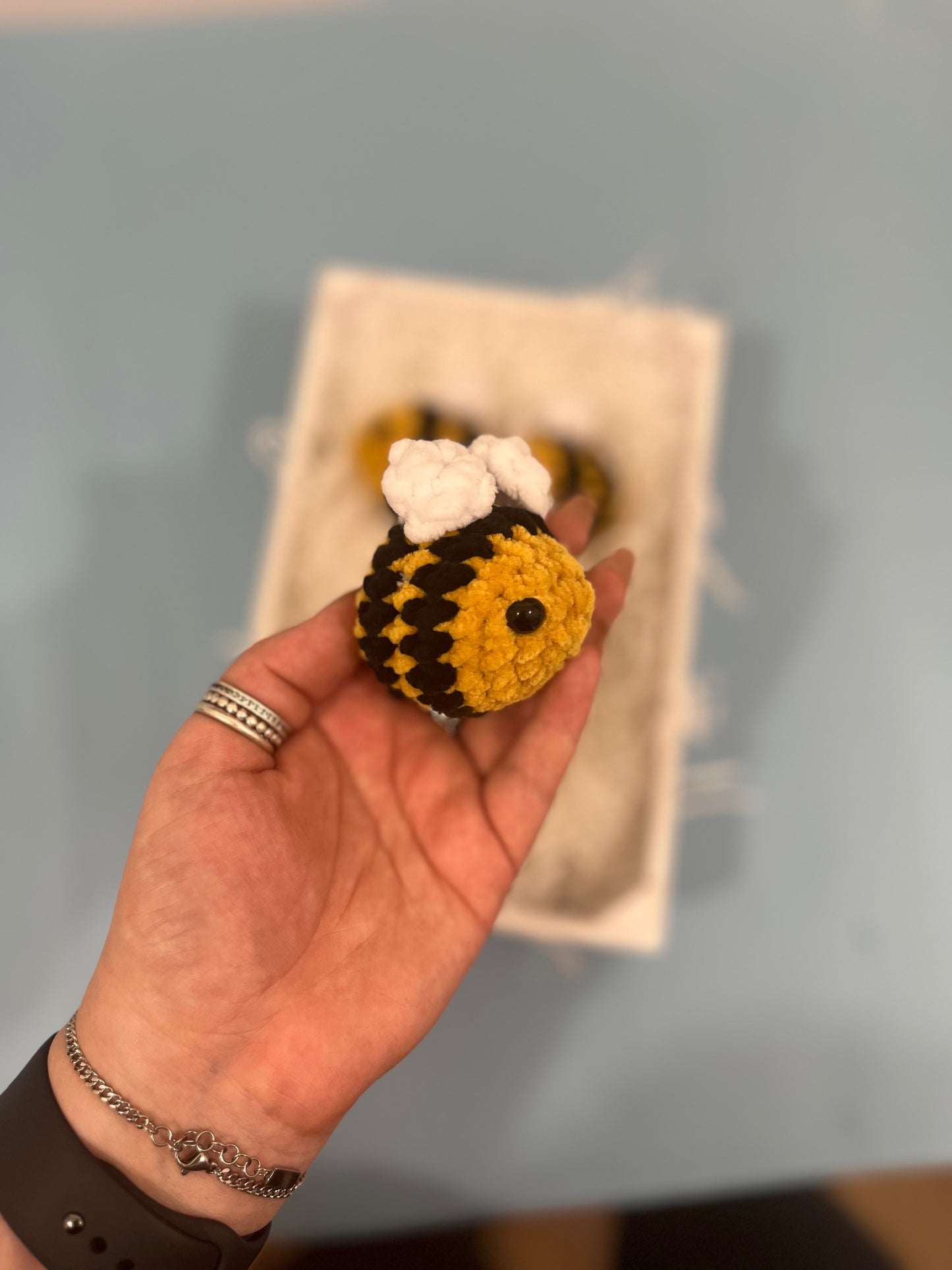 Crochet Mini Bee Plushie - Stress Buddy - Desk Pet