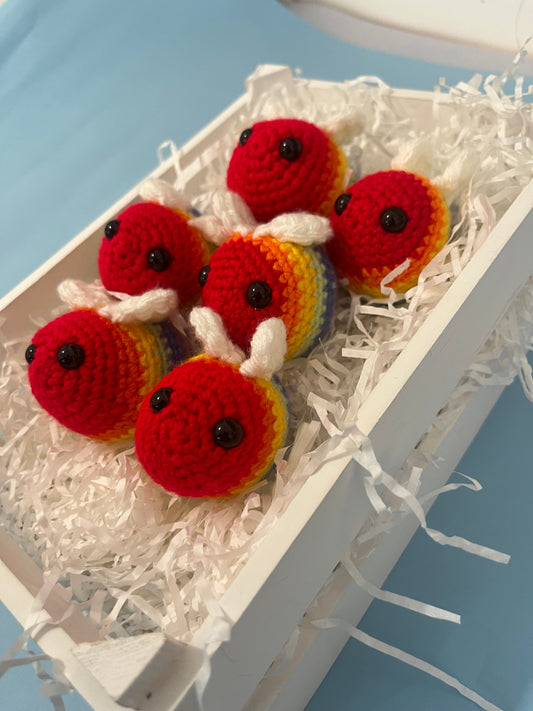 Crochet Mini Rainbow bee