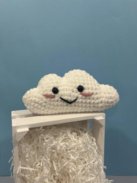 Crochet Cloud Plushie Finished Product