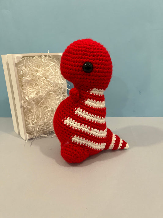 Crochet Red Jumbo Timmy T-Rex Plush Toy