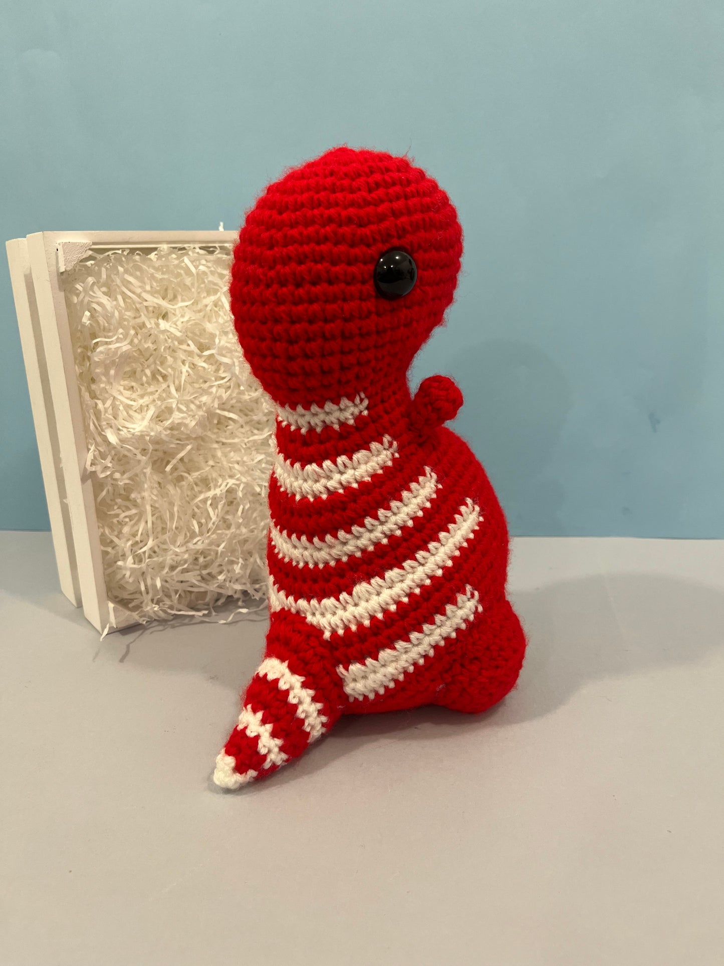 Crochet Red Jumbo Timmy T-Rex Plush Toy