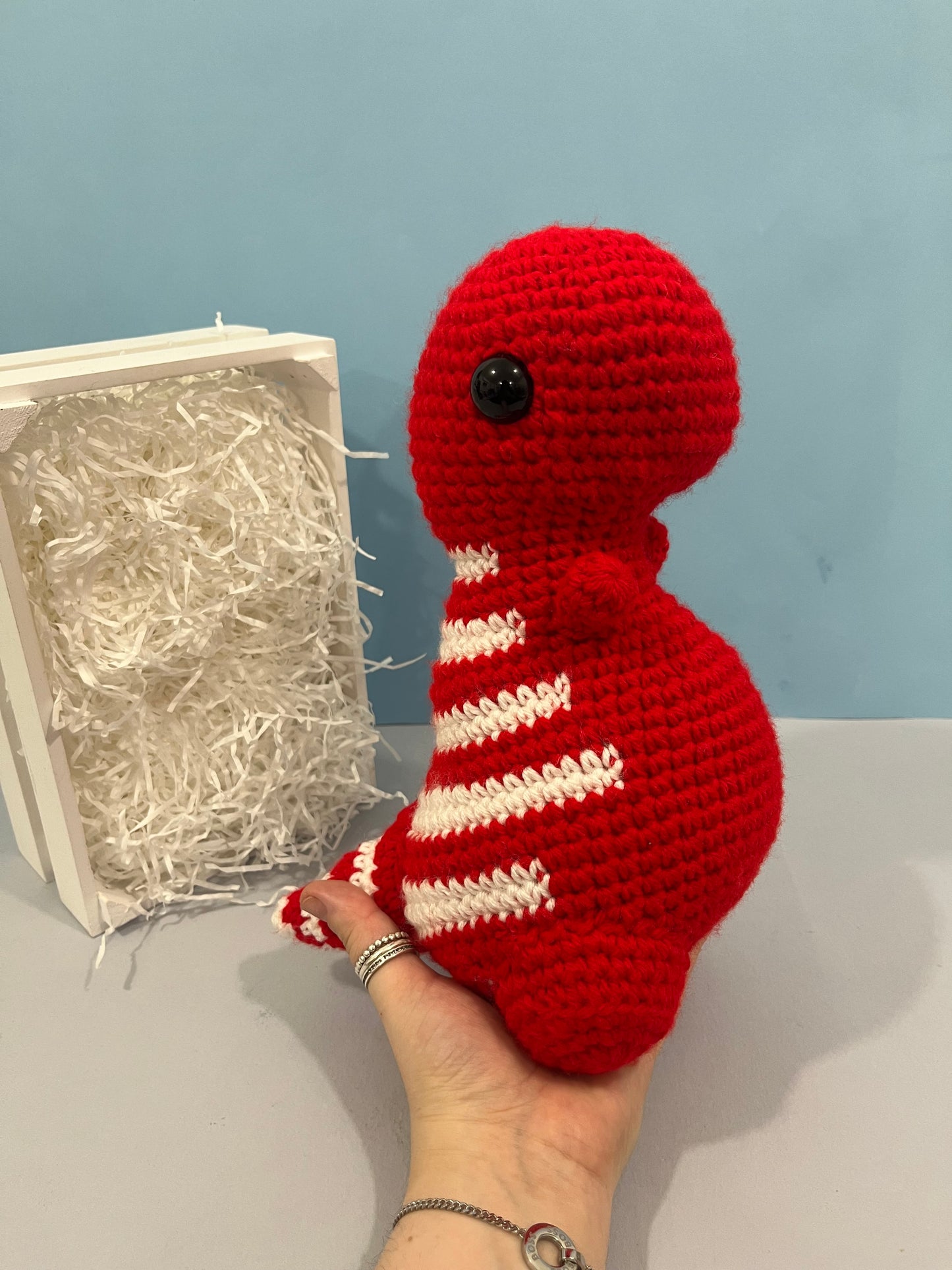 Crochet Red Jumbo Timmy T-Rex Plush Toy