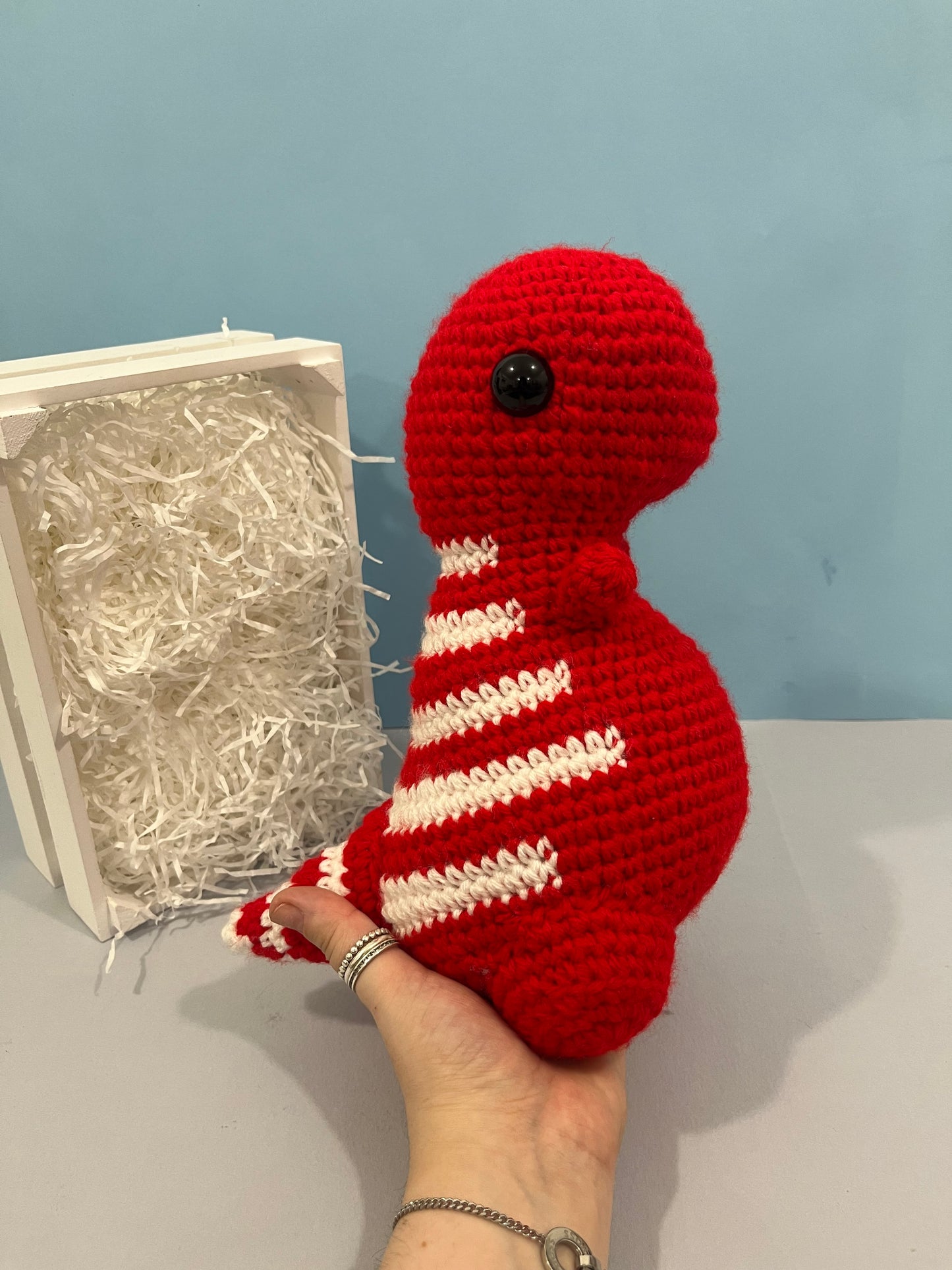 Crochet Red Jumbo Timmy T-Rex Plush Toy