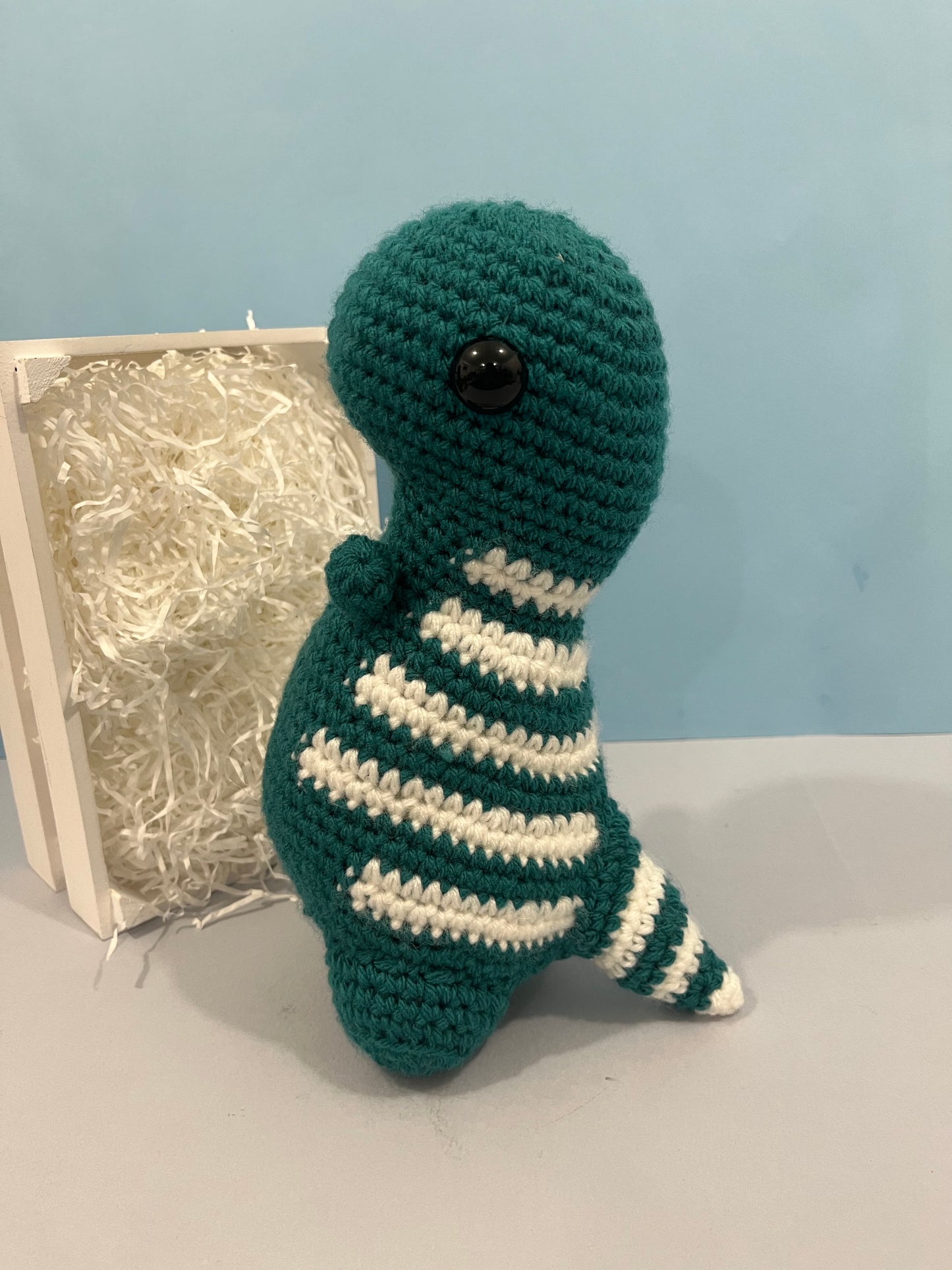 Crochet Teal Jumbo Timmy T-Rex Plush Toy