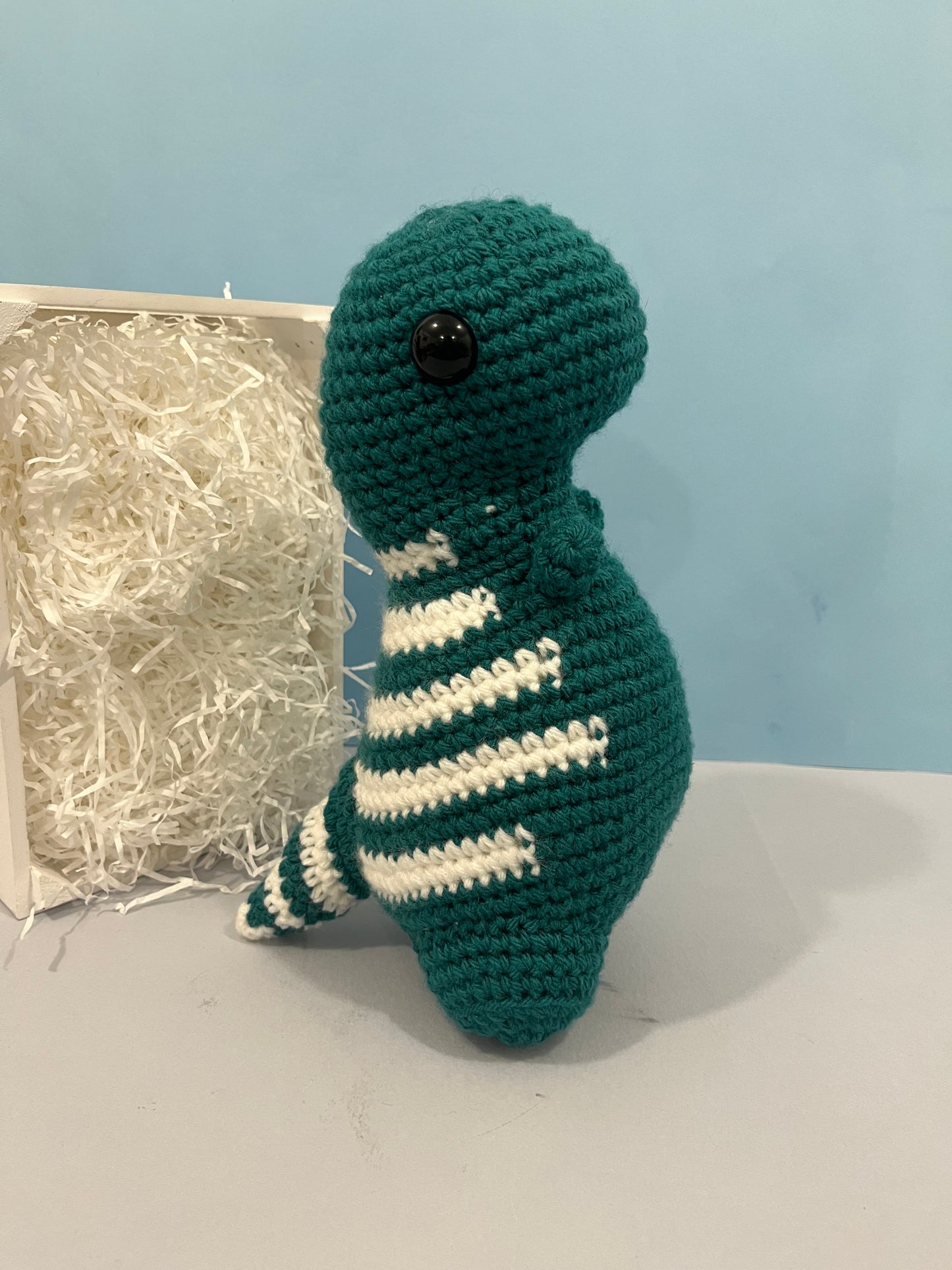 Crochet Teal Jumbo Timmy T-Rex Plush Toy