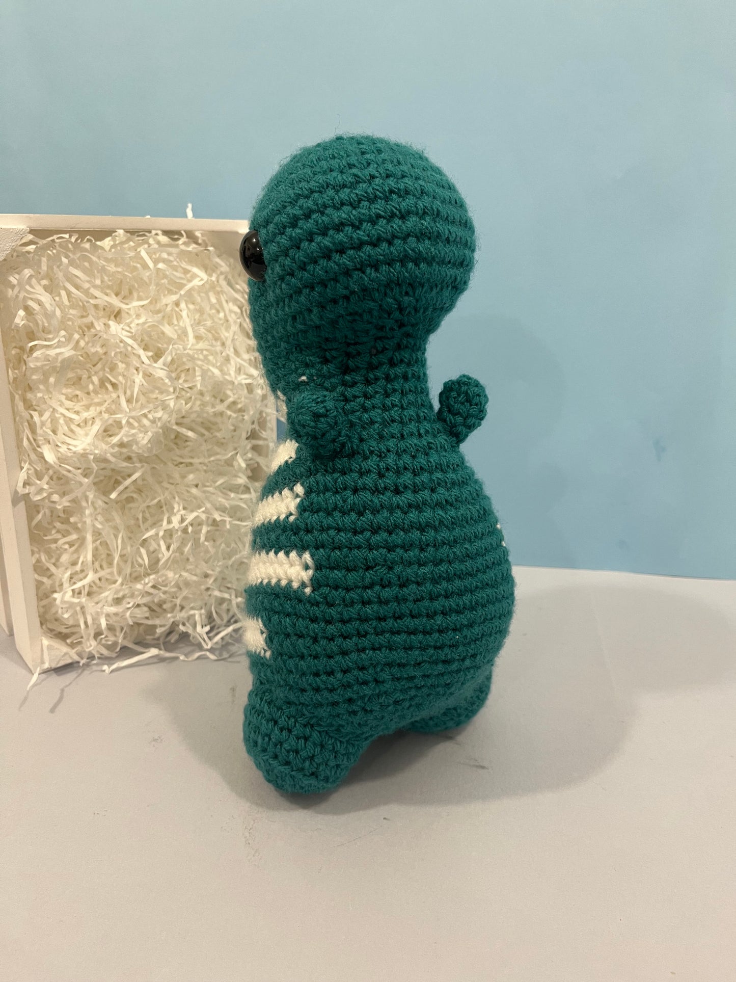 Crochet Teal Jumbo Timmy T-Rex Plush Toy