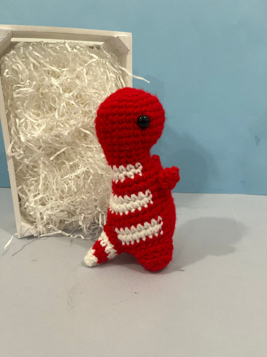 Crochet Red Mini Timmy T-Rex Plush Toy