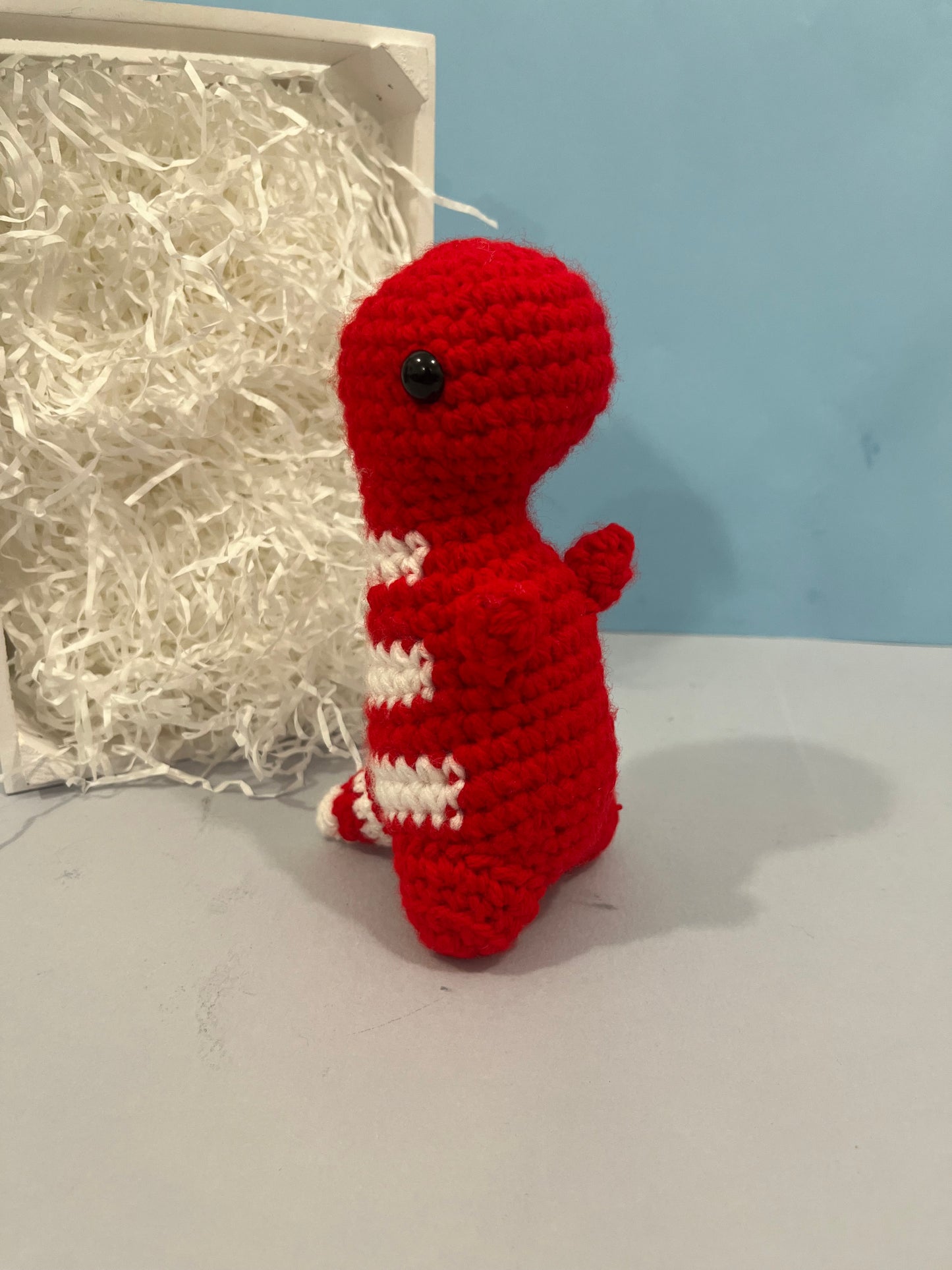 Crochet Red Mini Timmy T-Rex Plush Toy