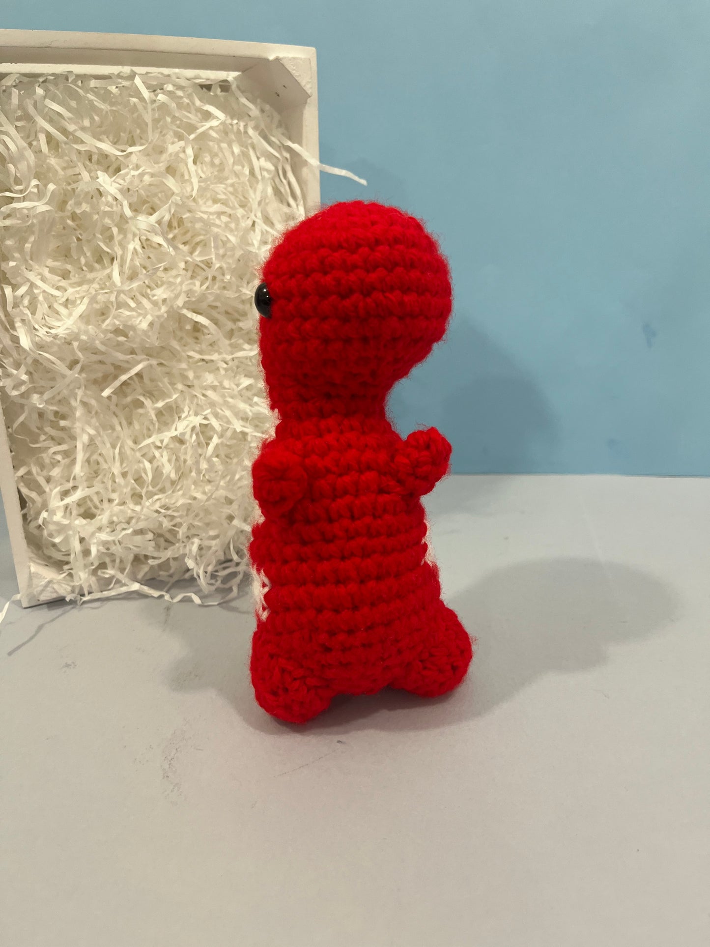 Crochet Red Mini Timmy T-Rex Plush Toy