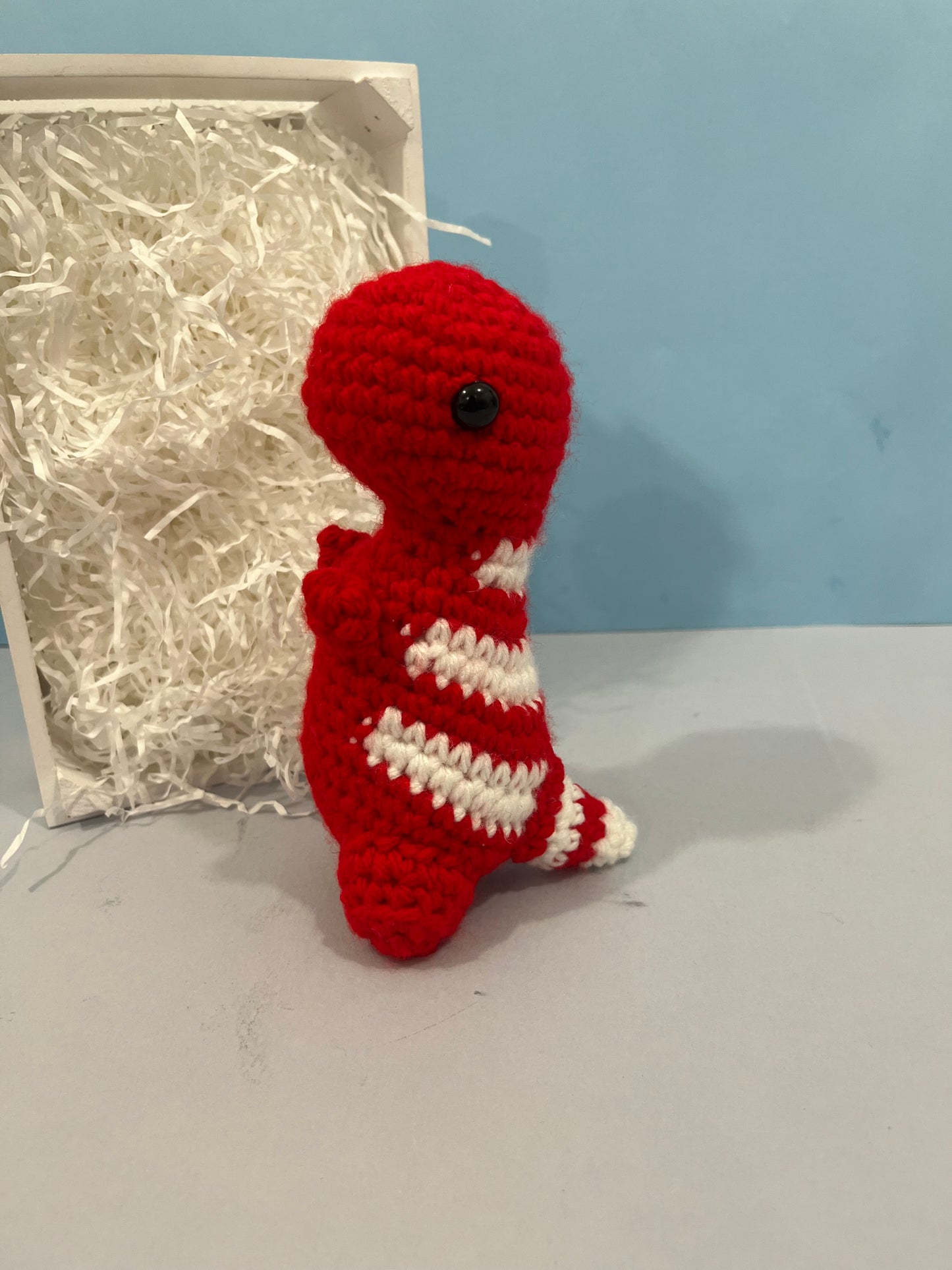 Crochet Red Mini Timmy T-Rex Plush Toy