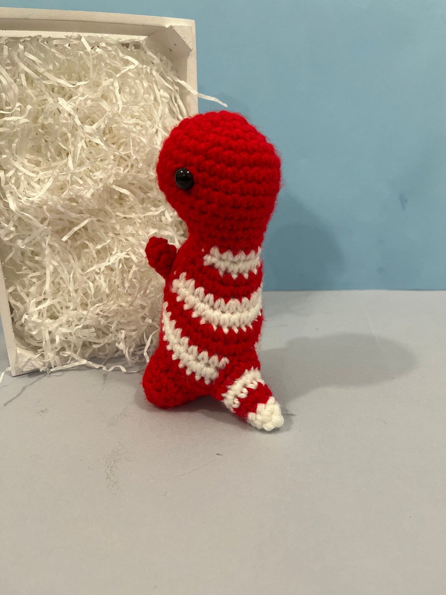 Crochet Red Mini Timmy T-Rex Plush Toy