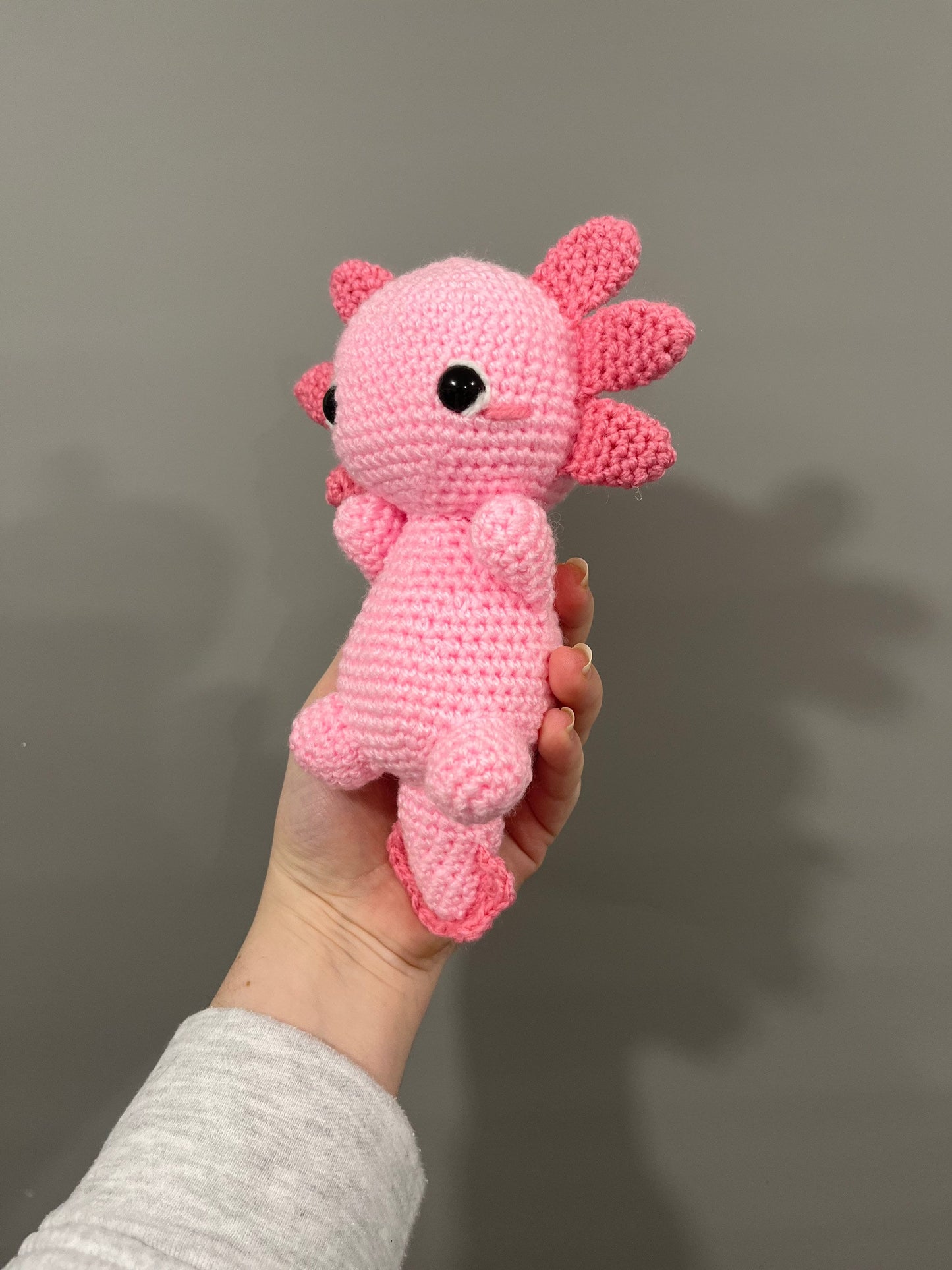 Crochet Custom Colour Axolotl Plush Finished Product