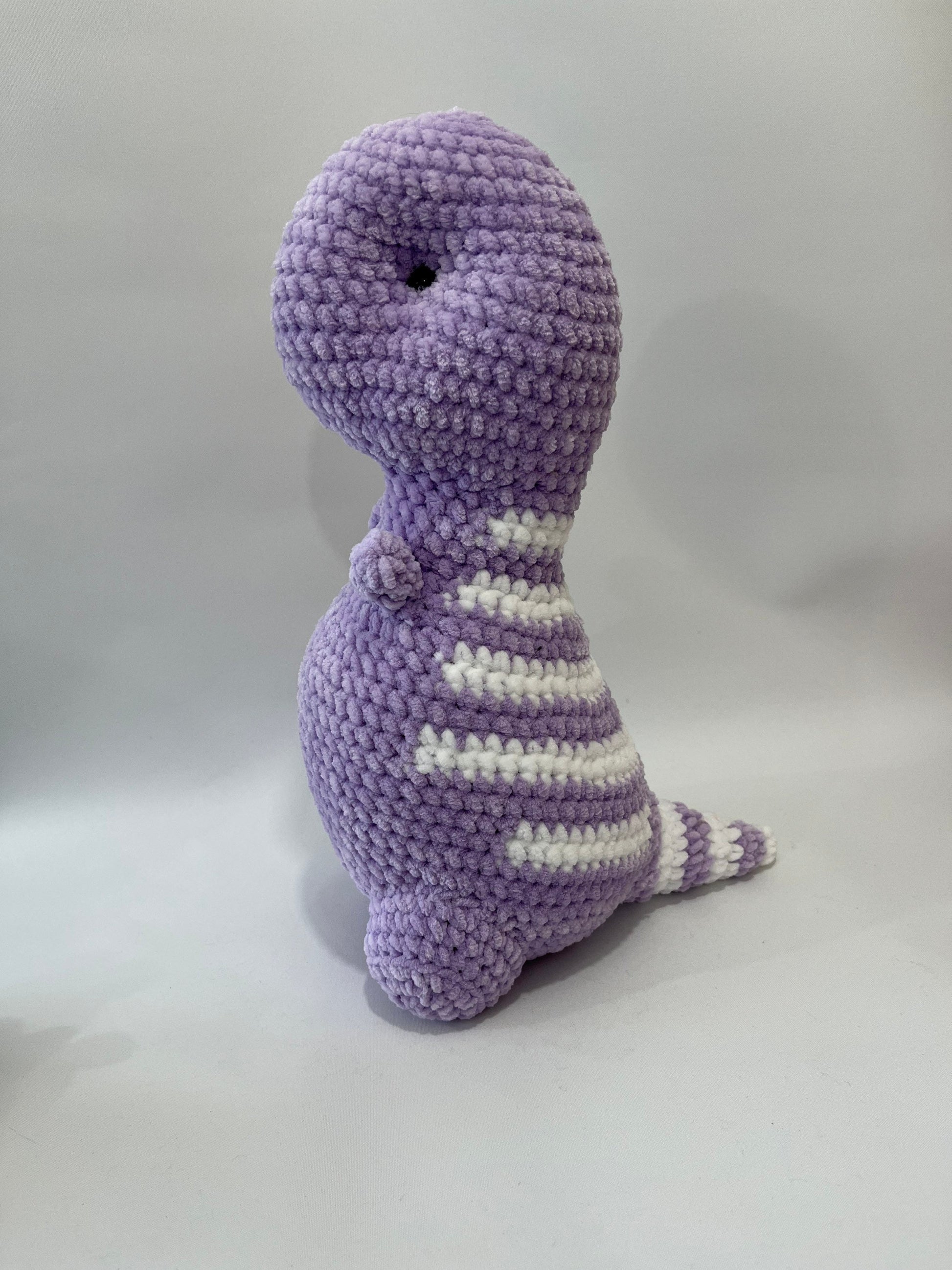 Large Crochet Purple Trex Plushie - Main Image