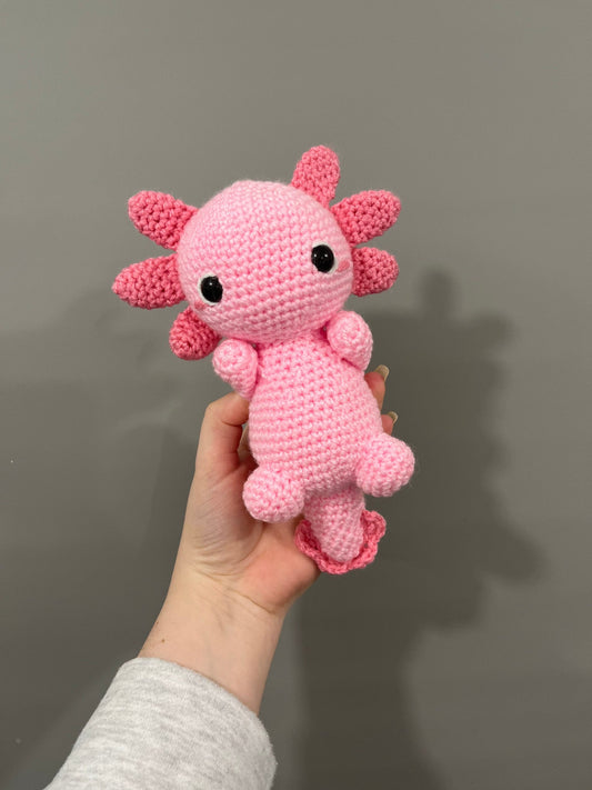 Crochet Custom Colour Axolotl Plush Finished Product