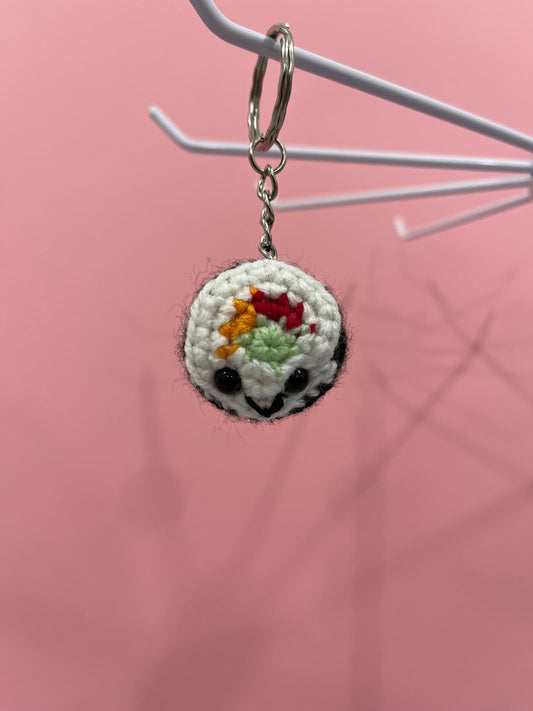 Crochet Sushi Roll Keyring