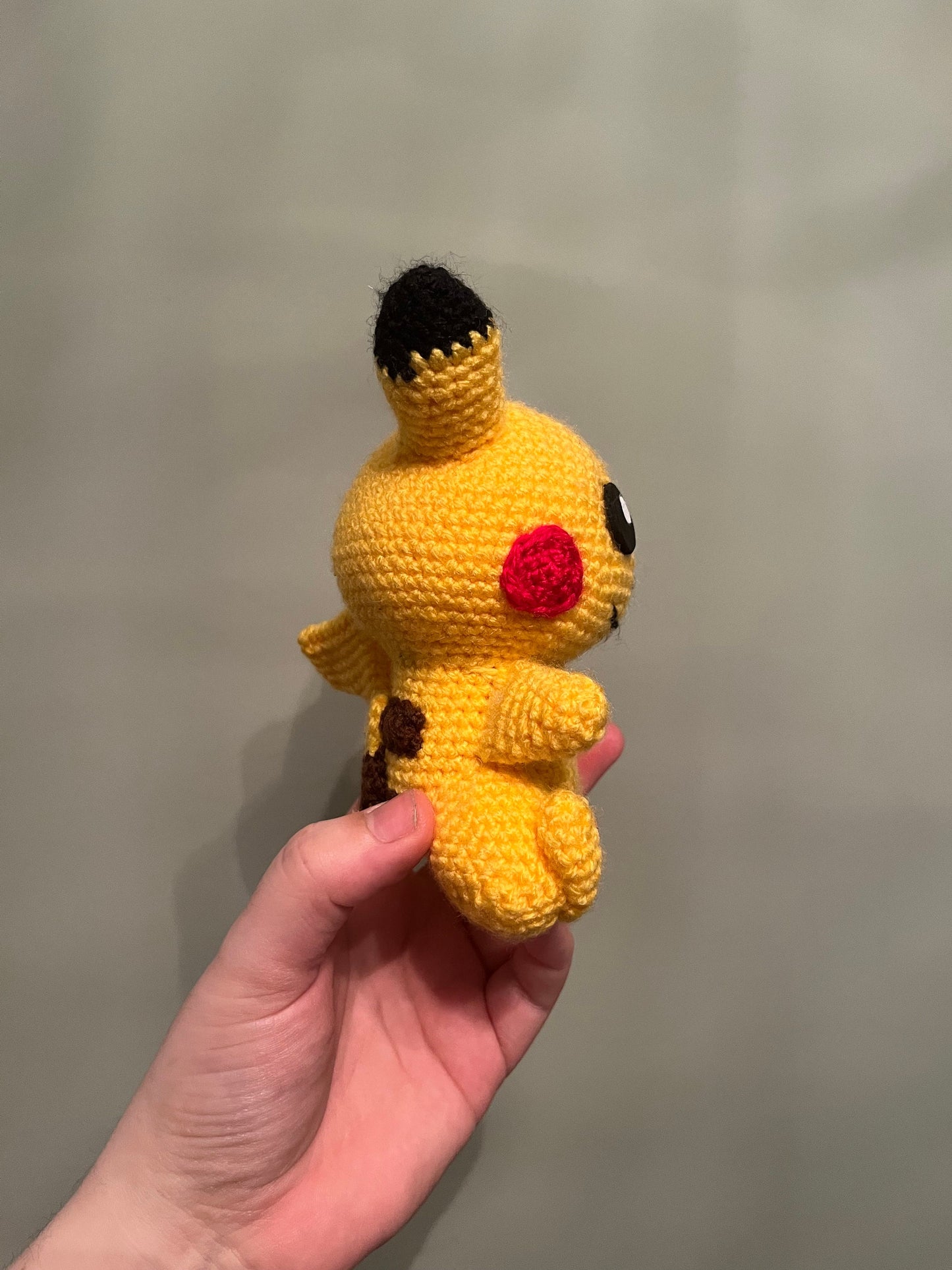 Crochet Yellow Electric Mouse Character Plushie