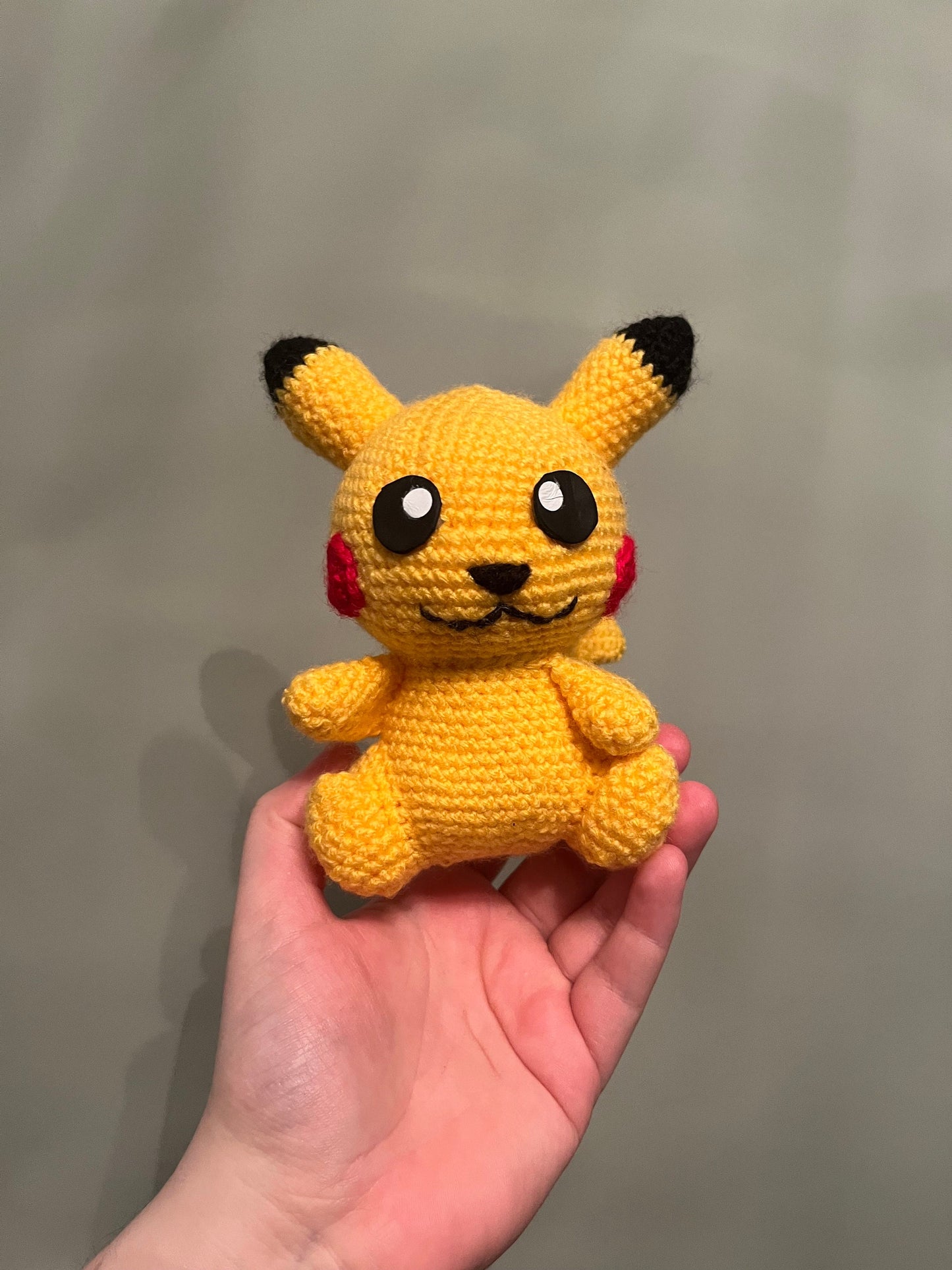 Crochet Yellow Electric Mouse Character Plushie